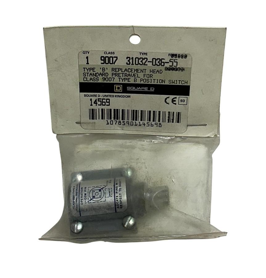 Used 2 SQUARE D CLASS 9007 31032-036-55 / 3103203655 TYPE 'B' REPLACEMENT HEAD NSFS
