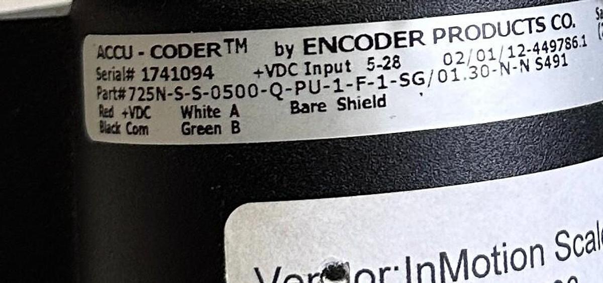 Used NEW ACCU-CODER 725N-S-S-0500-Q-PU-1-F-1-SG/01.30-N-N S491 ENCODER IMS-SS-1403