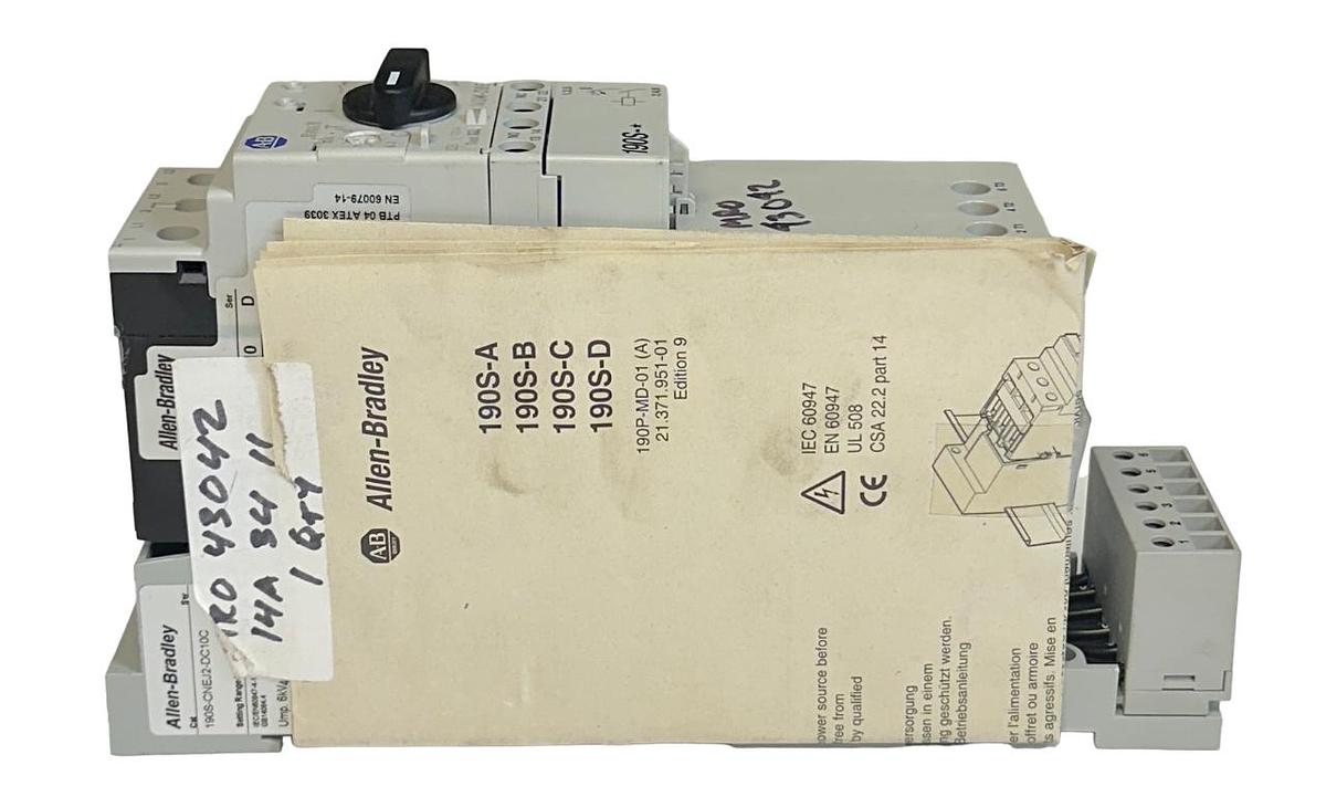 Used NEW ALLEN BRADLEY 190S-CNEJ2-DC10C /B COMPACT STARTER W/ CKT BREAKER 24V NSNP