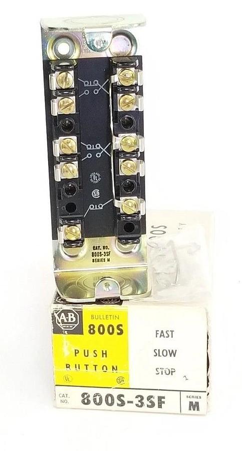 NEW ALLEN-BRADLEY 800S-3SF PUSHBUTTON STATION SER. M, 800S3SF *INCOMPLETE*