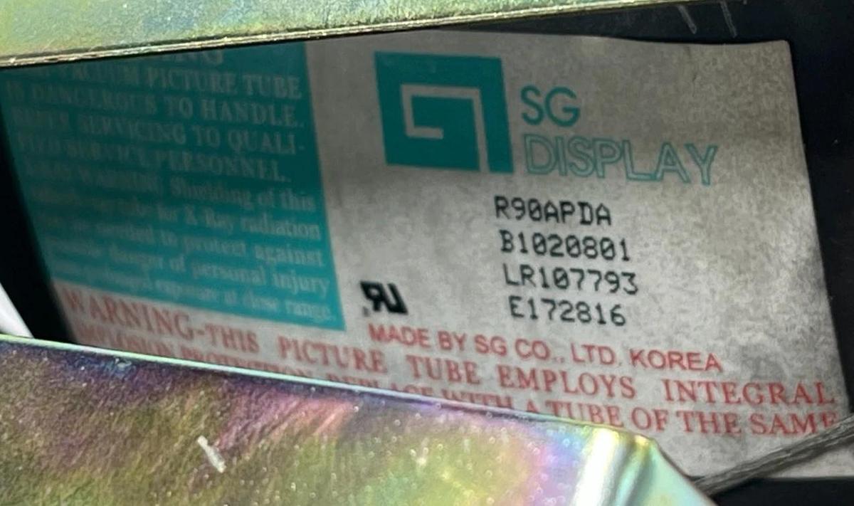 SG Display Monitor SIM-16 | R90APDA-B1020801 | 12V DC 1.5A | LR107793 E172816