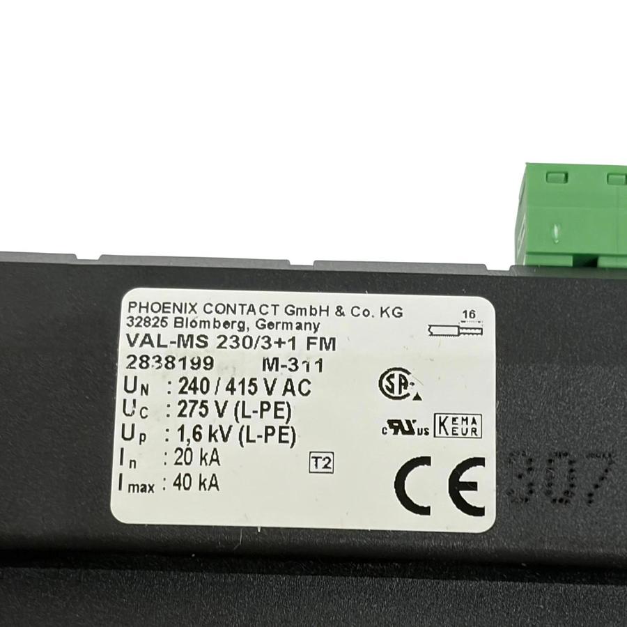 Phoenix Contact VAL-MS 230/3+1 FM Surge Protection Device 2838199 New Surplus