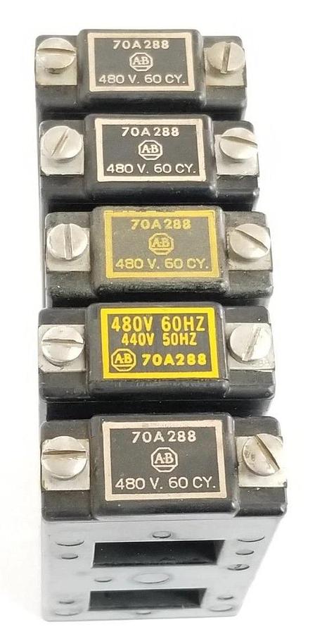 Used LOT OF 5 ALLEN BRADLEY 70A288 CONTACTOR COILS 440V-50HZ 480V-60HZ