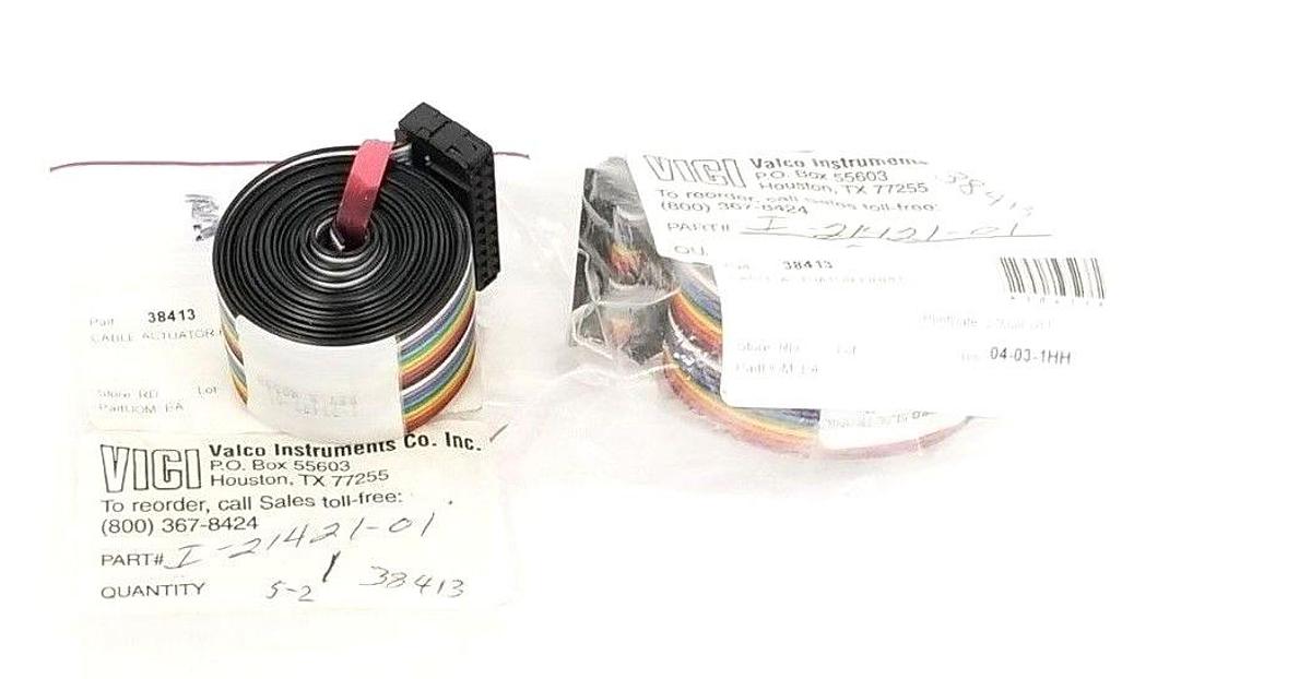 Used LOT OF 2 NEW VALCO I-21421-01 ACTUATOR INTERFACE CABLES I2142101