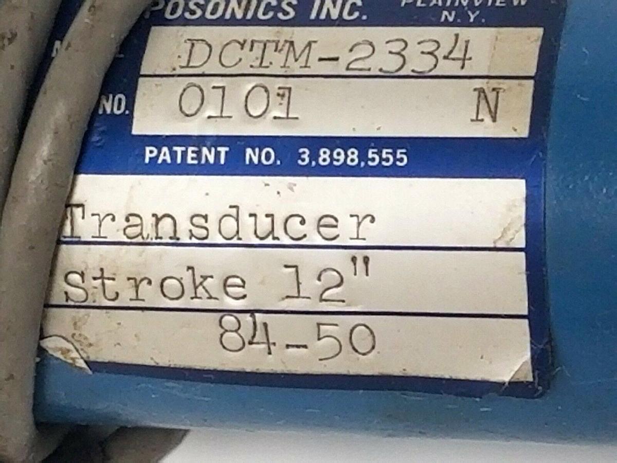 Used TEMPOSONICS INC. DCTM-2334 TRANSDUCER 12'' STROKE 84-50 20'' IN. ROD 24-5/8'' IN