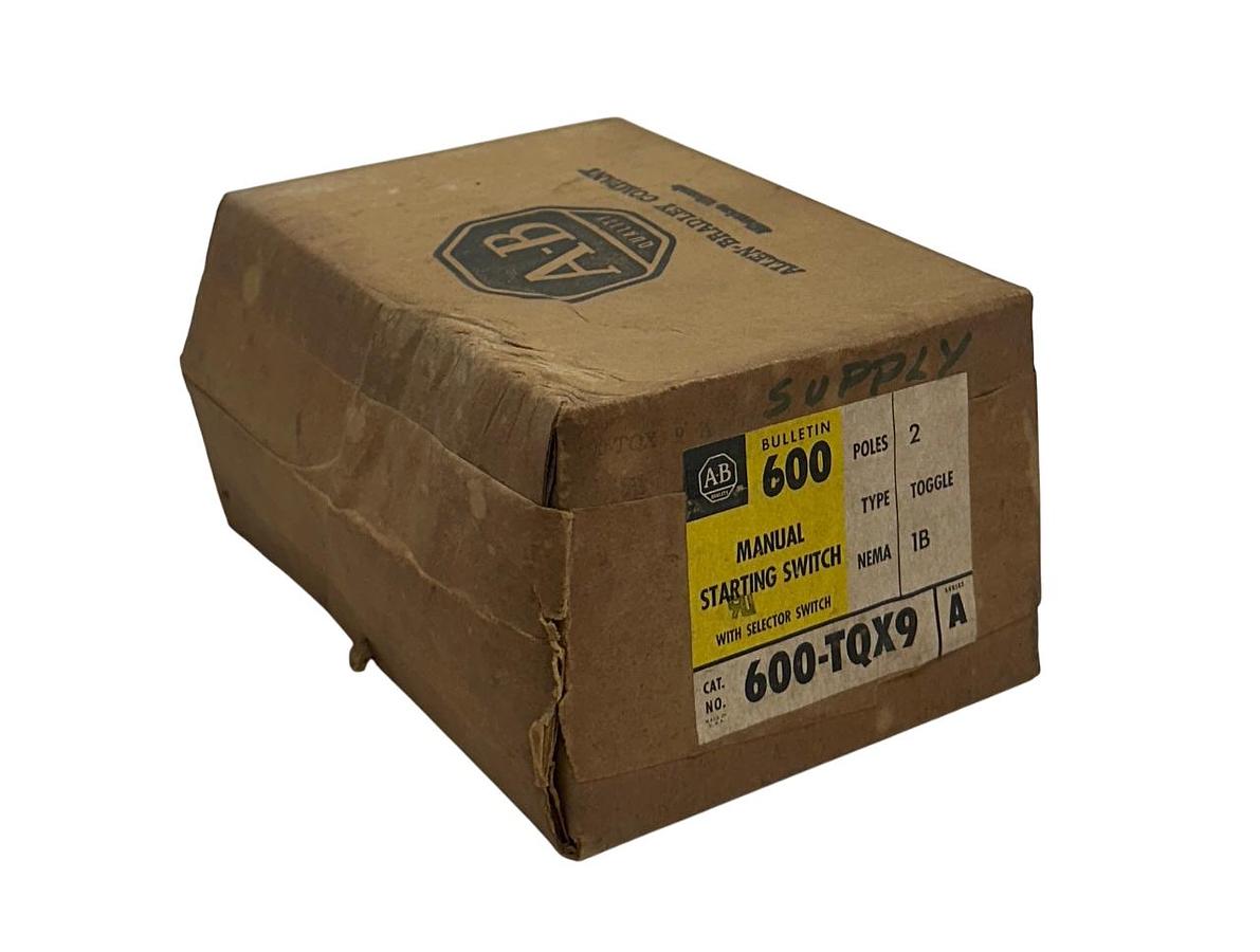 Used ALLEN BRADLEY 600-TQX9 /A BULLETIN 600 MANUAL STARTING SWITCH 2-POLE 1B NSMP