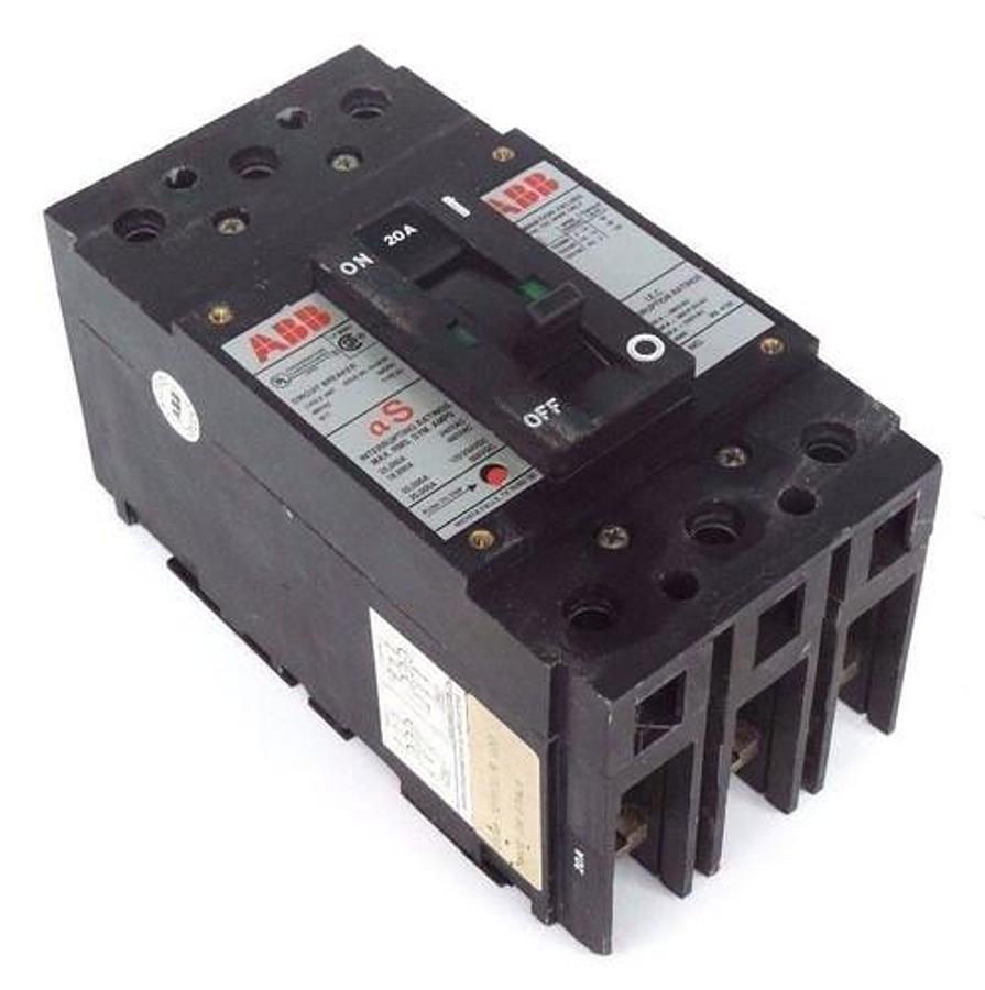 Used LOT OF 3 ABB UXAB-727131-R-103 CIRCUIT BREAKERS 20AMP 480VAC 500VDC TYPE ES