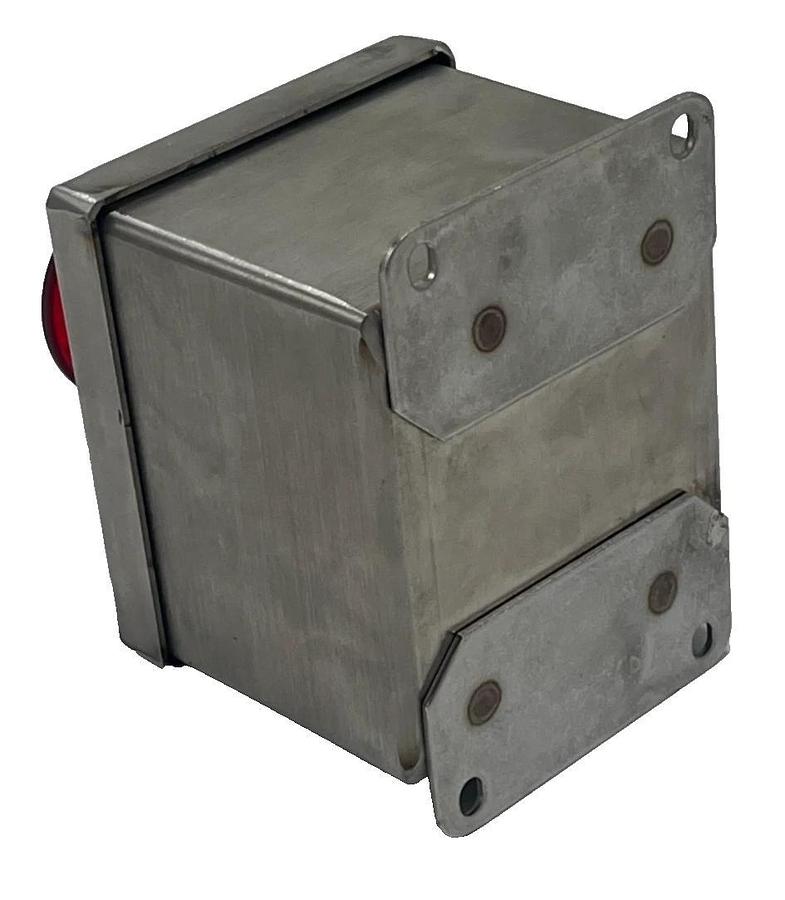 HOFFMAN E1PBSS STAINLESS STEEL ENCLOSURE W/ SIEMENS 52BM9W2 RED PUSHBUTTON NSNP