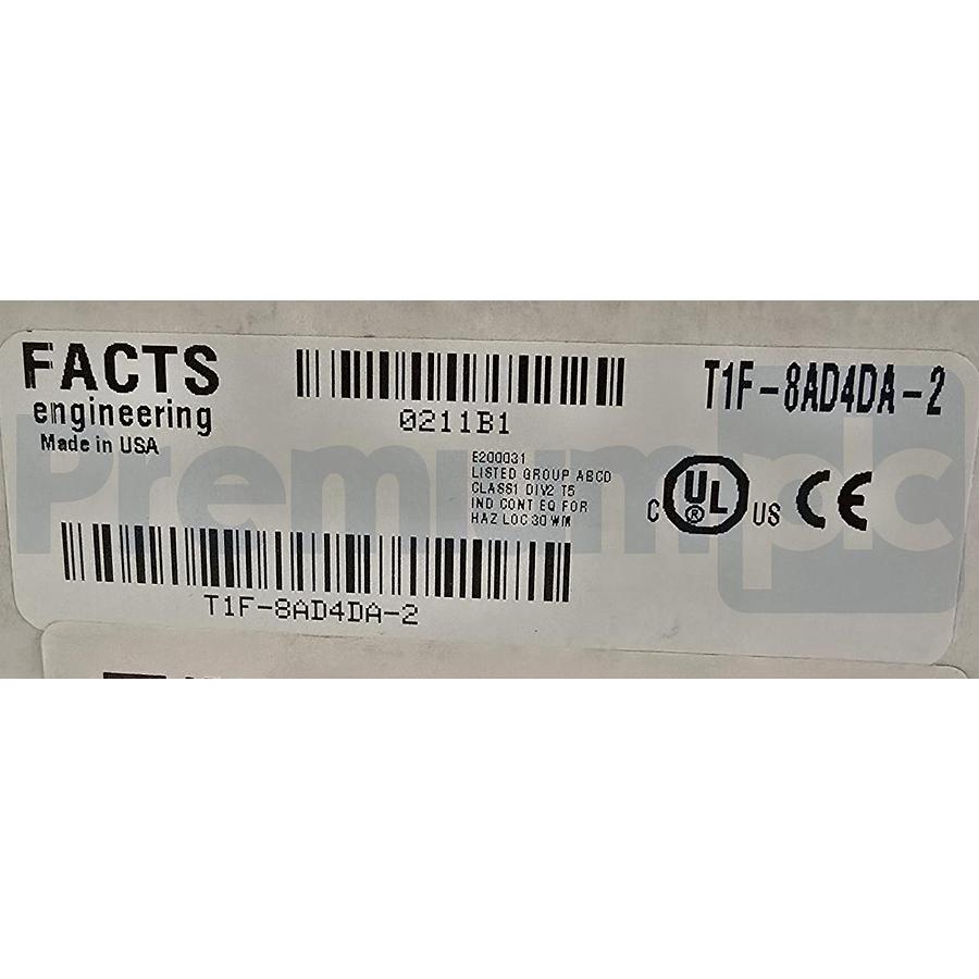 FACTS ENGINEERING T1F-8AD4DA-2 TERMINATOR ANALOG I/O MODULE 8CH/IN 4CH/OUT NSMP