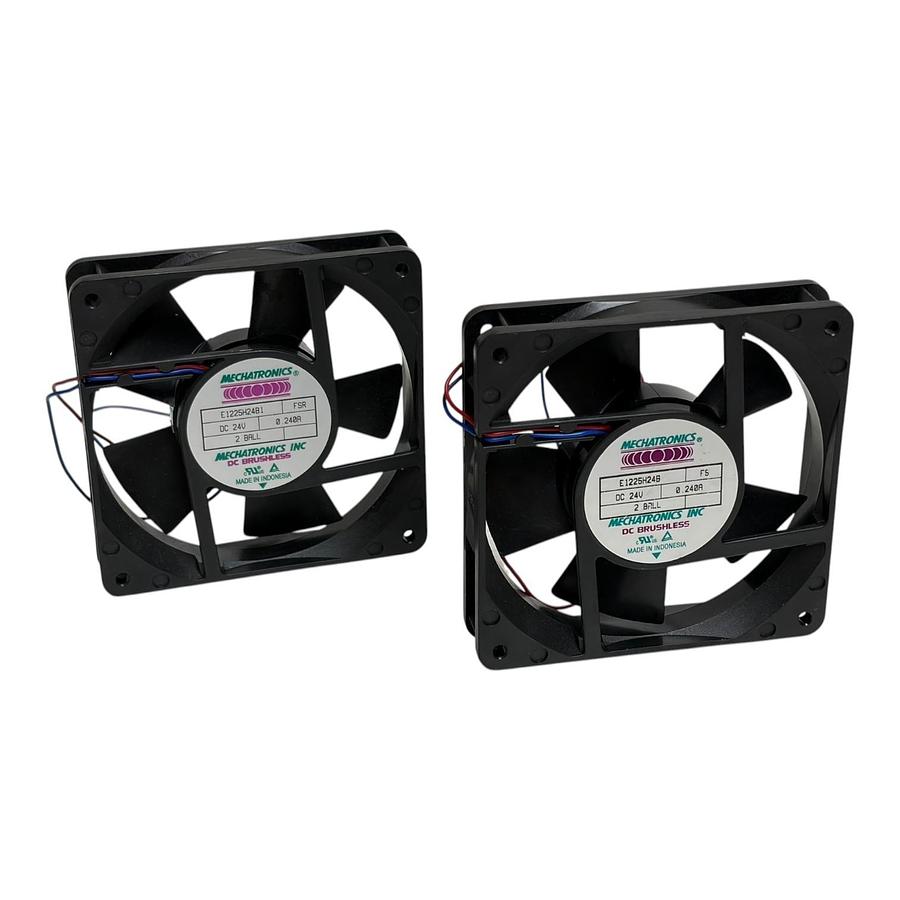 Lot of 2 Mechatronics E1225H24B 120mm DC Brushless Axial Fan 24VDC 0.240A 2 Ball