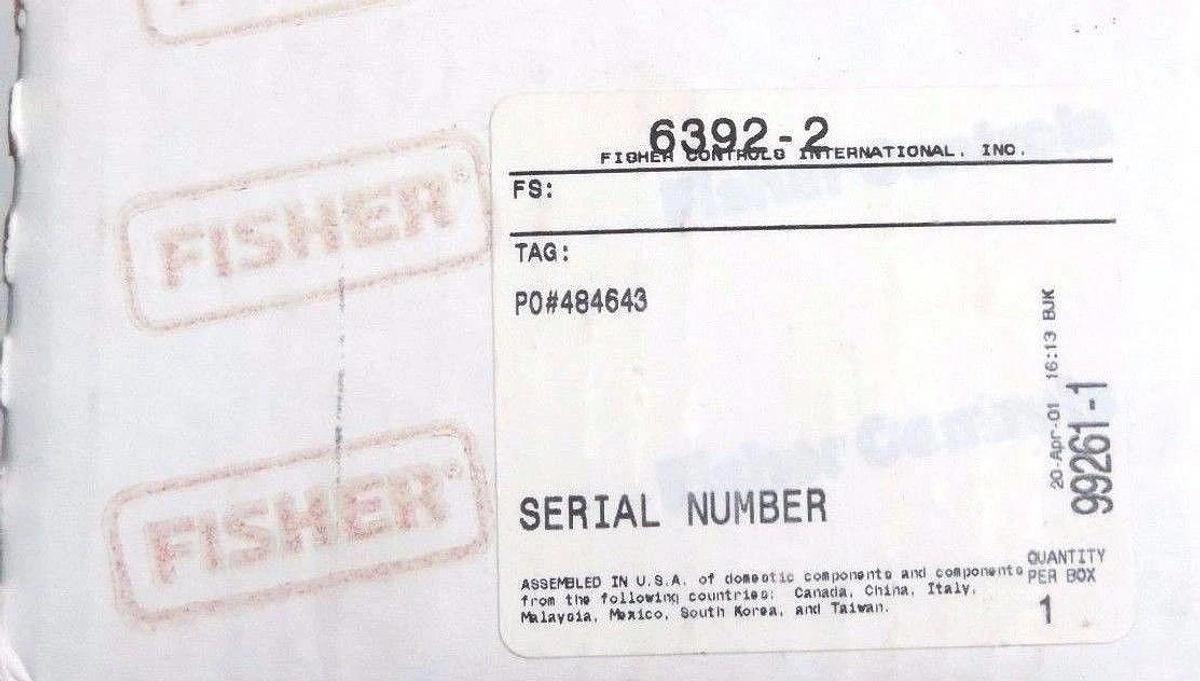 NIB FISHER CONTROLS 6392-2 CONTROL VALVE PSIG, 20-150 OUTPUT RANGE 6392.2 63922