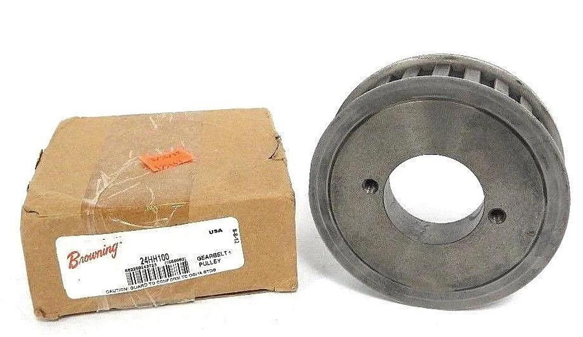 Used NIB BROWNING 24HH100 GEAR BELT PULLEY 3/8-1-1/2IN BORE 24TEETH