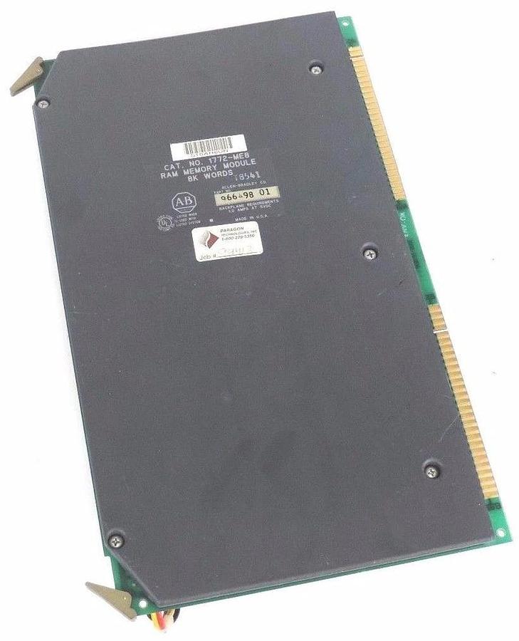 Used ALLEN BRADLEY 1772-ME8 RAM MEMORY MODULE 8K 966498-01 W/ 960235 REV E1 PC BOARD
