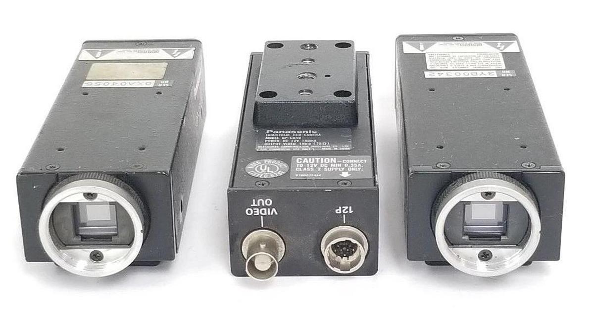 Used LOT OF 3 PANASONIC GP-CD40 CAMERAS INDUSTRIAL CCD 12VDC, 150MA, GPCD40