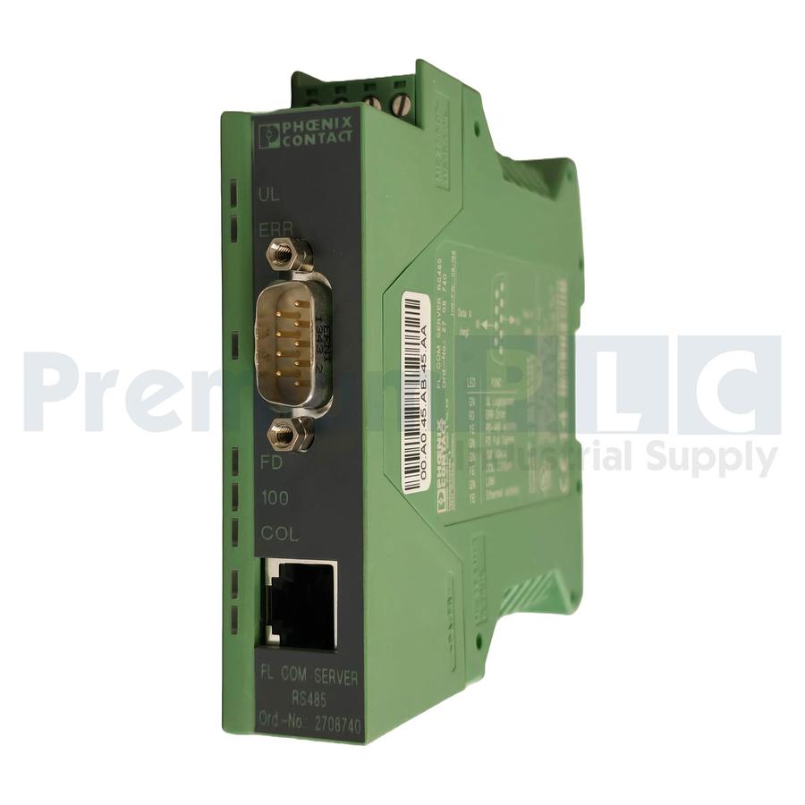 Used PHOENIX CONTACT 2708740 - FL COM SERVER RS485 INTERFACE CONVERTER w/CD-ROM NSMP