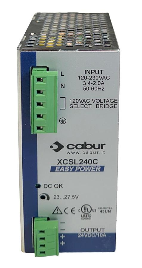 Used CABUR XCSL240C / CSL240C SWITCHING POWER SUPPLY 120-230VAC IN 24VDC OUT 10A NSMP