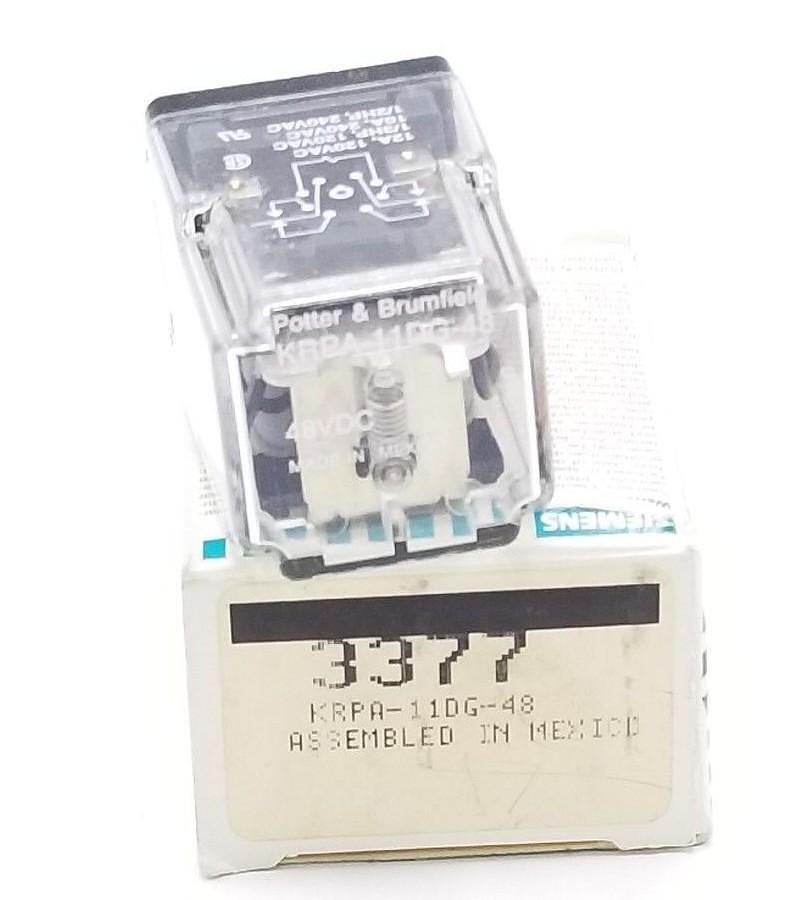 Used NIB POTTER & BRUMFIELD KRPA-11DG-48 RELAY 48VDC, 3377, KRPA11DG48