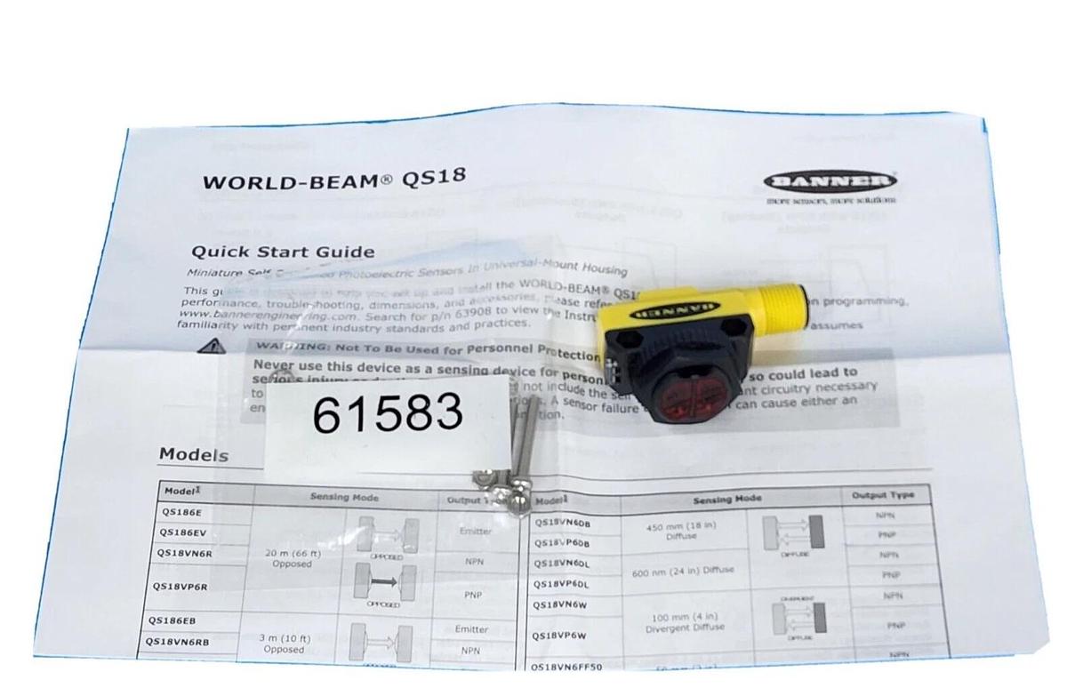 Used NIB BANNER QS18VN6DQ8-79509 PHOTOELECTRIC SENSOR 79509, 10-30VDC