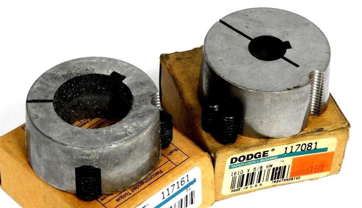 LOT OF 2 NIB DODGE 117161 & 117081 TAPER LOCK BUSHINGS 1610 X 1-1/4, 1610 X 5/8