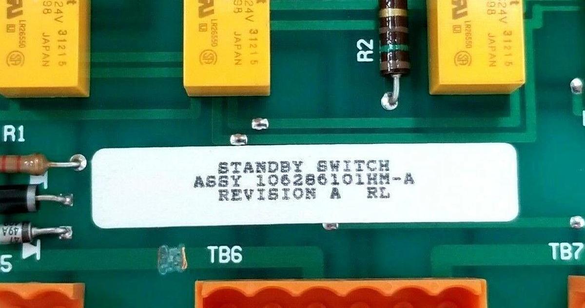 Used BOSTON / FINCOR 106286101HM-A STANDBY SWITCH BOARD REV: A 106286101HM