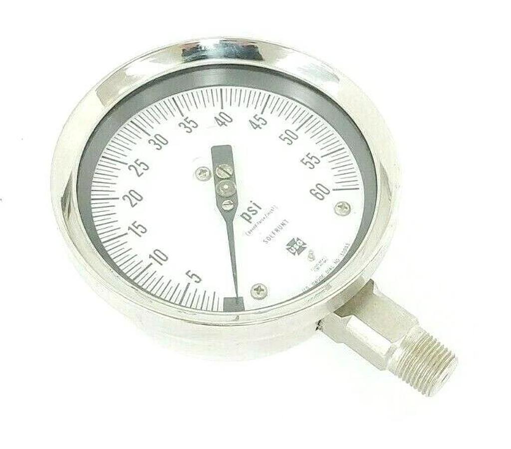 NEW U.S. GAUGE DIAL NO. 33003 SOLFRUNT PRESSURE GAUGE 0-60psi