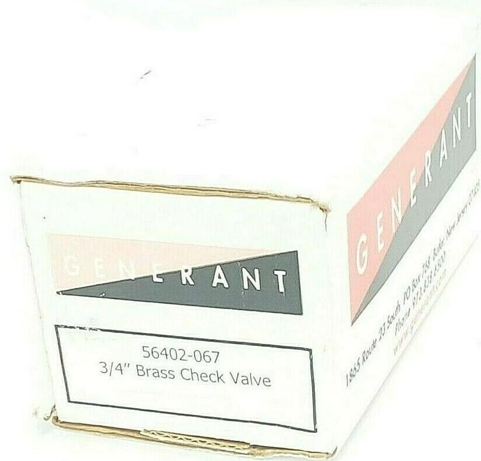 Used NIB GENERANT 56402-067 3/4'' BRASS CHECK VALVE 56402067