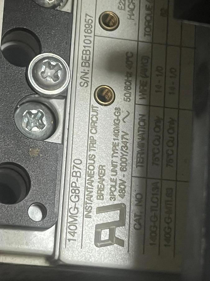 Used Allen-Bradley 2113B-BABD-7FEC2A-37TGA MCC Bucket 2HP 480V Size 1 Starter 140MG