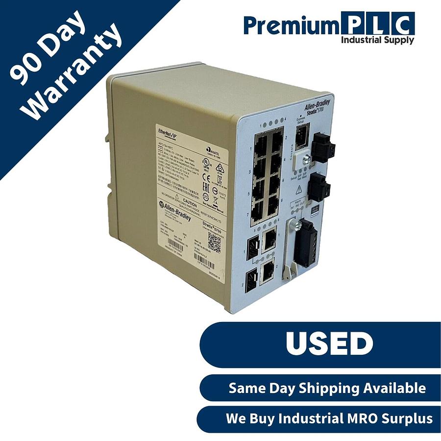 Used ALLEN BRADLEY 1783-BMS10CGP /A Stratix 5700 10-PORT EtherNet SWITCH 1783BMS10CG