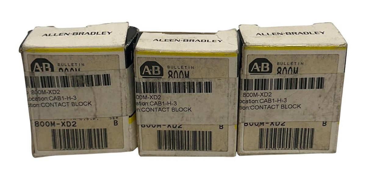 Used 3 ALLEN BRADLEY 800M-XD2 /B BULLETIN 800M CONTACT BLOCKS 22mm 1NC 800MXD2 NSMP