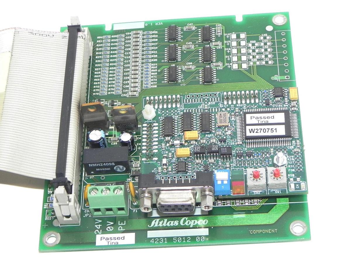 Used ATLAS COPCO 4231 5012 00 BOARD W/ 9040100117 CABLE 4231501200