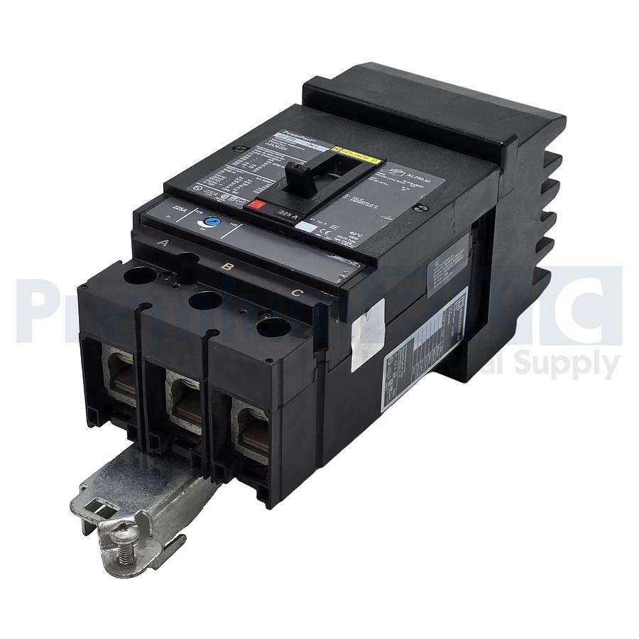 Used SQUARE D JJA36225 PowerPact JJ 250 CIRCUIT BREAKER 225A, 3-POLE, 600VAC NSNP