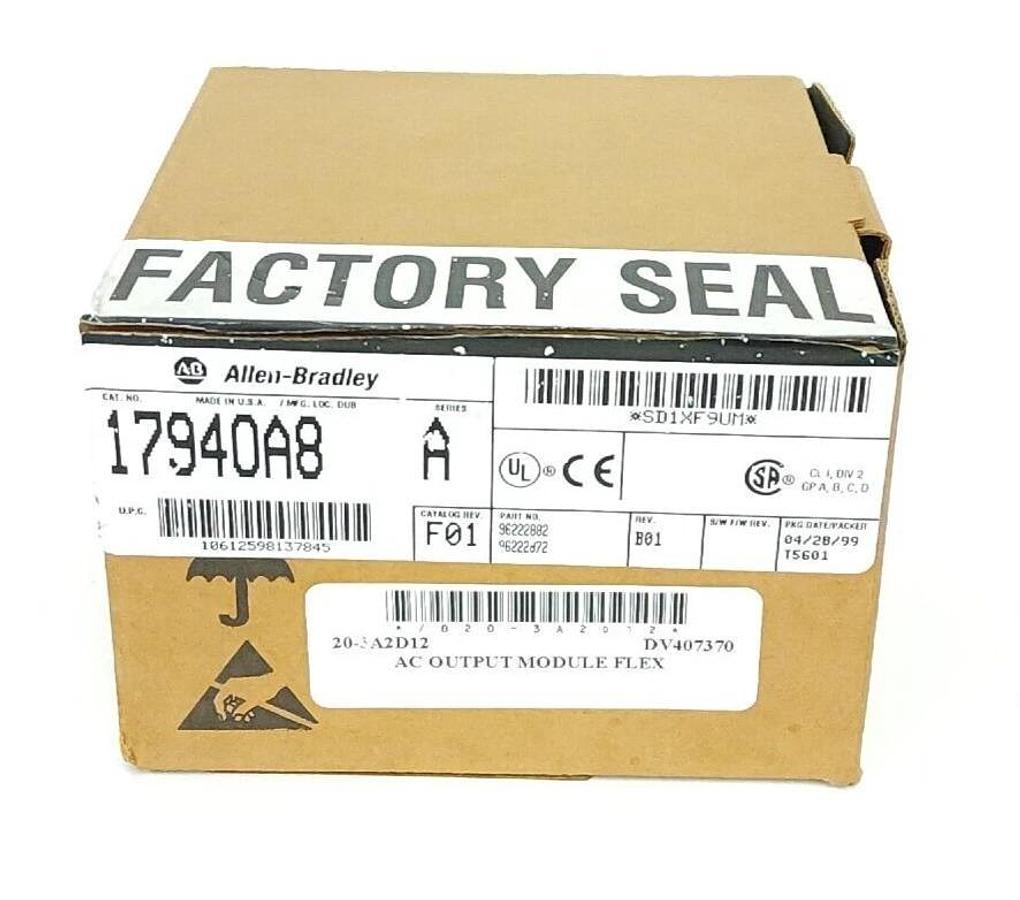 NIB ALLEN BRADLEY 1794-OA8 SER. B OUTPUT MODULE CAT. REV. F01 REV. B01