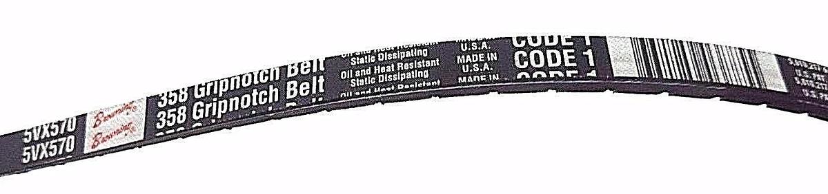 Used LOT OF 2 NEW BROWNING 5VX570 358 GRIPNOTCH V-BELTS 57" O.C.