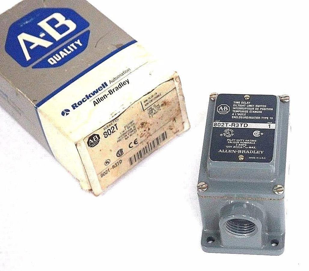 Used NEW ALLEN BRADLEY 802T-R3TD SER. 1 OILTIGHT LIMIT SWITCH 802TR3TD