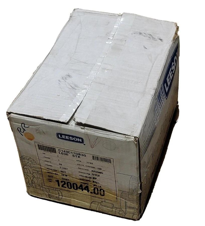 Used NEW LEESON 120044.00 1HP SINGLE PHASE AIR COMPRESSOR MOTOR 60Hz 12004400
