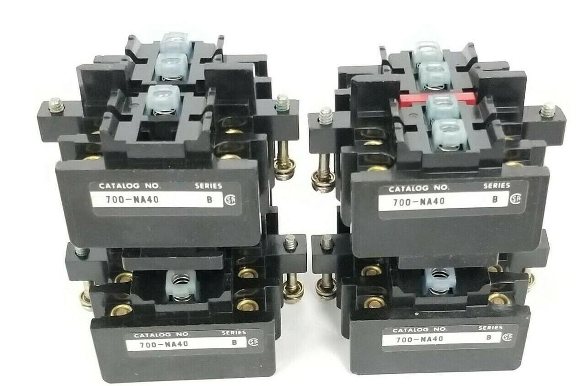 Used LOT OF 4 ALLEN BRADLEY 700-NA40 FRONT DECK CONTACT CARTRIDGES SER. B 700NA40