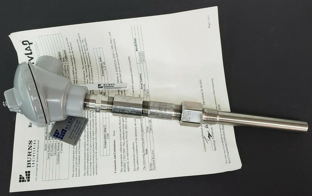 Used NEW BURNS 200L10A2A2C045TT202/CR10R11 TEMPERATURE SENSOR 1/2" X 3/4" W/ PROBE