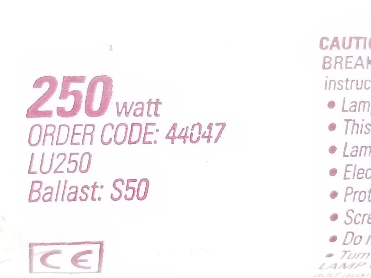 NEW GENERAL ELECTRIC 44047 LUCALOX LAMP 250W, LU250, BALLAST: S50