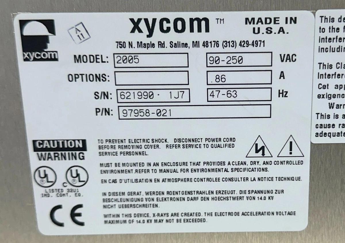 XYCOM 2005 / 97958-021 2000 SERIES INDUSTRIAL WORKSTATION 9" 90-250V .86A NSMP