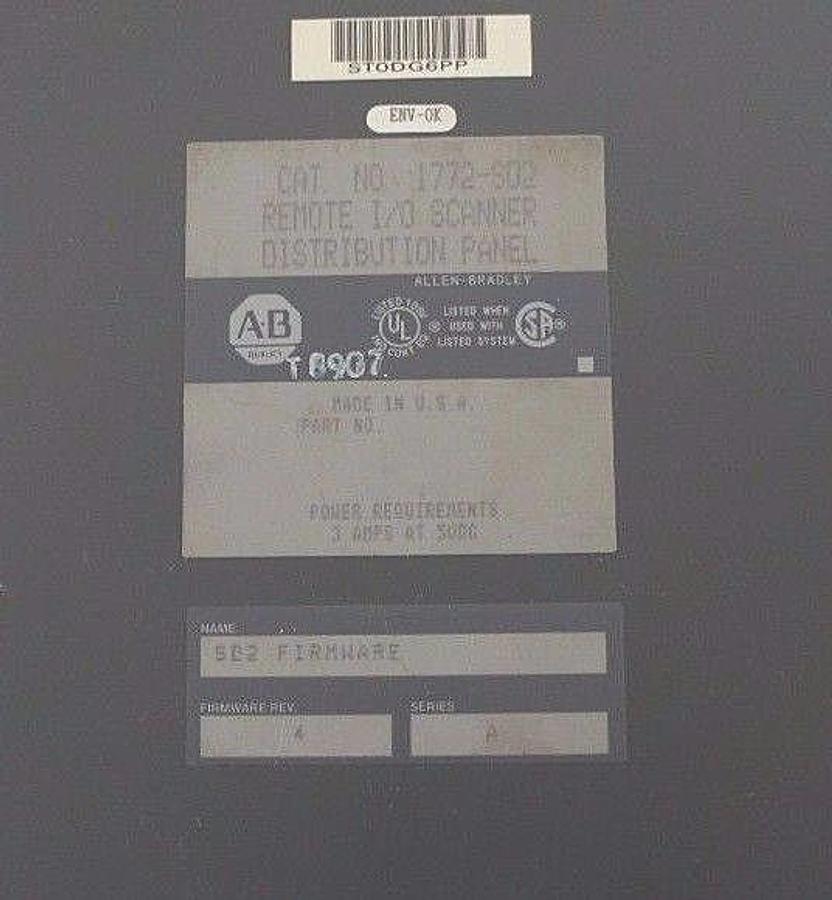 Used ALLEN BRADLEY 1772-SD2 REMOTE I/O SCANNER DISTRIBUTION PANEL SER. A, F/W REV: 4