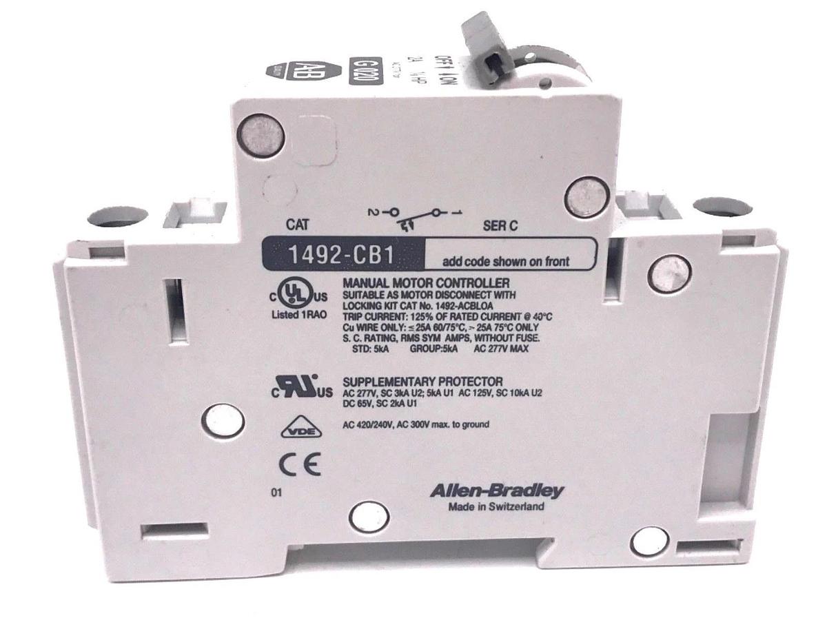 Used LOT OF 3 ALLEN BRADLEY 1492-CB1 SER. C CIRCUIT BREAKERS G-020, G-100, G-300
