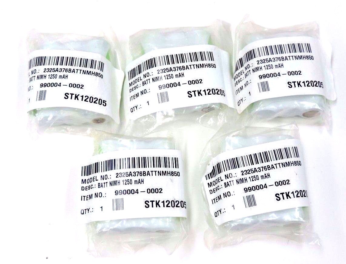 Used LOT OF 5 NEW NICKEL-METAL HYDRIDE BATTERIES 990004-0002, NIMH 1250 mAH STK120205