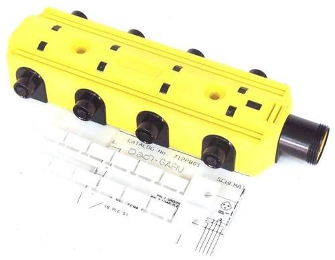 Used NEW BALLUFF C21-S83-12 MANIFOLD CONNECTOR CAT NO. 712P801 8 PORT 7A MAX 600V