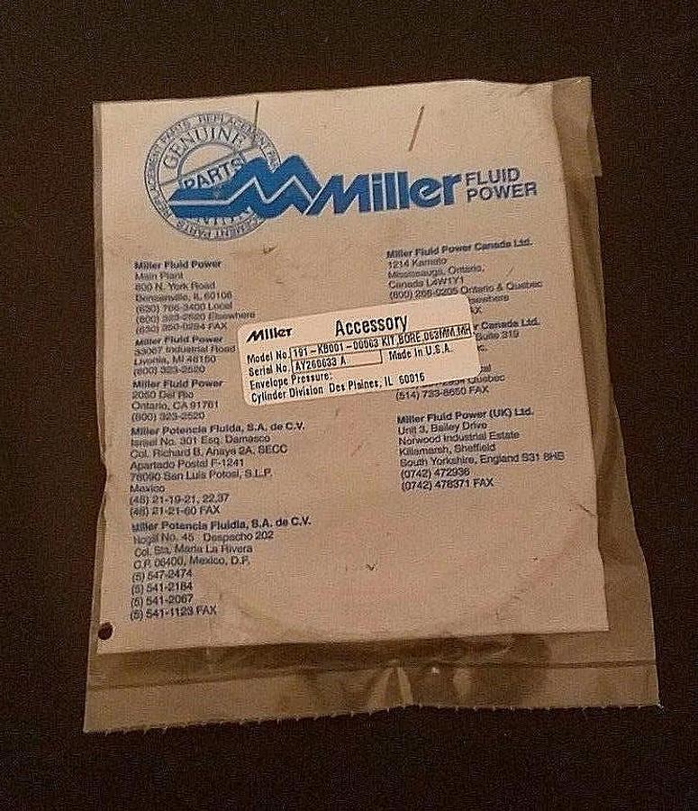 Used LOT OF 4 NEW MILLER FLUID POWER 191-KB001-00063 REPAIR KITS, BORE, 063MM, MH