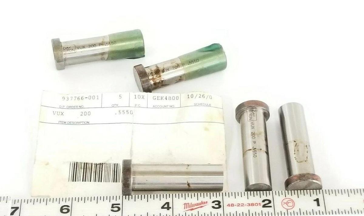 LOT OF 5 NEW DAYTON PROGRESS VUX-200 DIE PUNCHES P .5550 VUX200 2'' IN. OAL