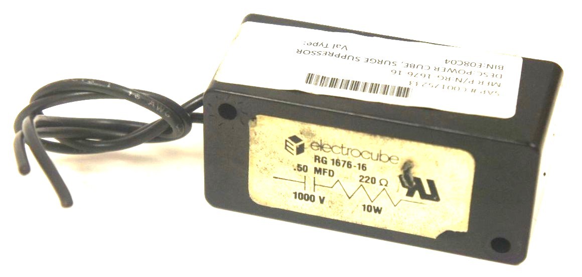 Used ELECTROCUBE RG-1676-16 POWER CUBE .50 MFD, 1000 V, 220 OHMS, 10 WATT, RG167616