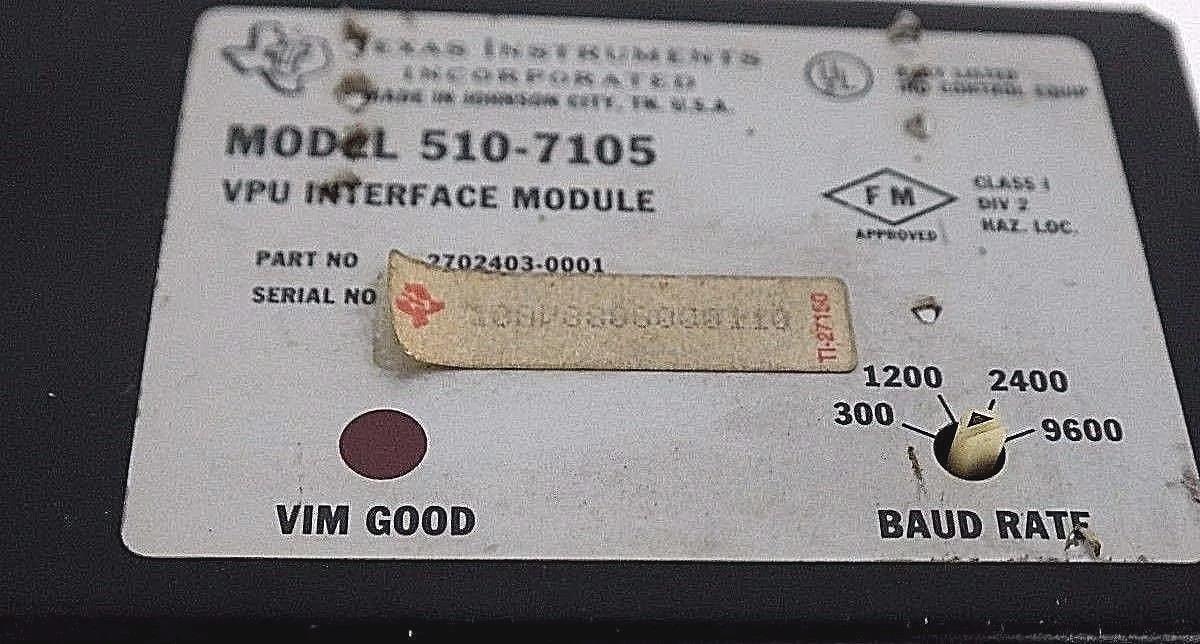 Used TEXAS INSTRUMENTS 510-7105 VPU INTERFACE MODULE 2702403-001