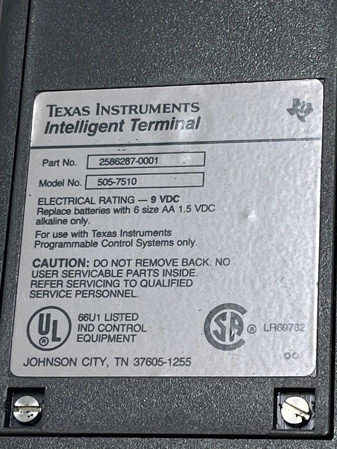 Texas Instruments 505-7510 Intelligent Terminal P/N 2586287-0001