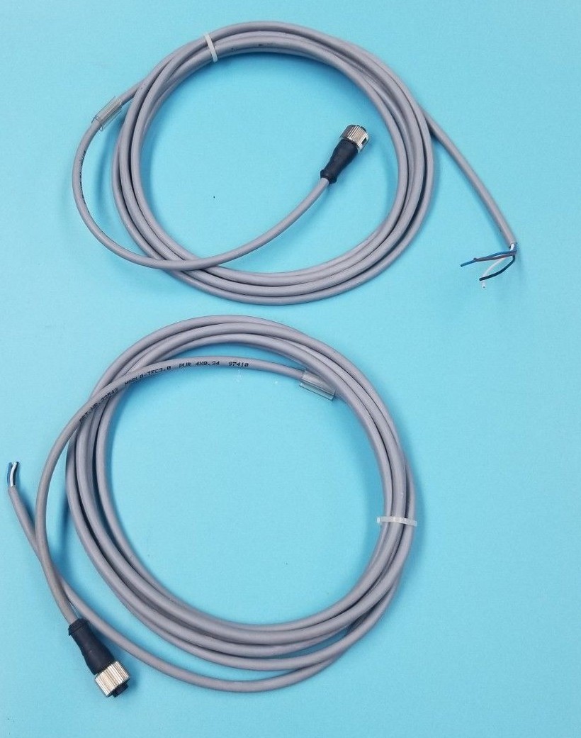 Used LOT OF 2 MURR ELEKTRONIK 33543 MSBL0-TFC3.0 PUR 4X0.34 97410 CONNECTOR CABLES