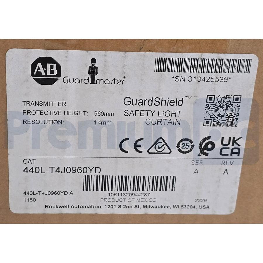 Allen-Bradley 440L-T4J0960YD /A GuardShield Light Curtain Transmitter NSMP